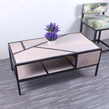 Rectangle Vintage Metal and Wooden Center Table