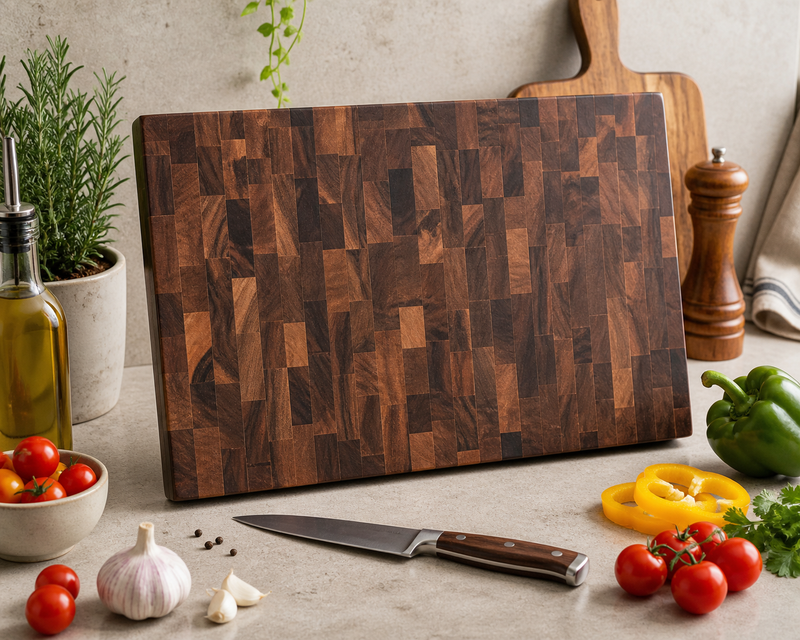 Premium End Grain Wooden Chopping Board | Heavy Duty Butcher Block Cutting Board for Kitchen | Handmade Wooden Cutting Board