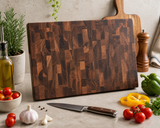 Premium End Grain Wooden Chopping Board | Heavy Duty Butcher Block Cutting Board for Kitchen | Handmade Wooden Cutting Board