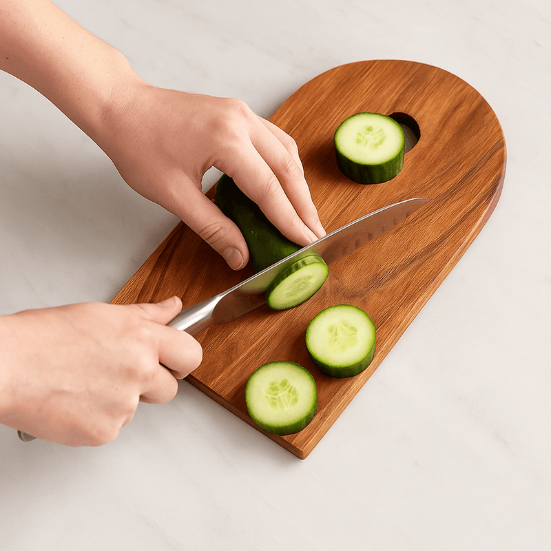 Acacia Wood U-Shaped Brown Wooden Chopping Board