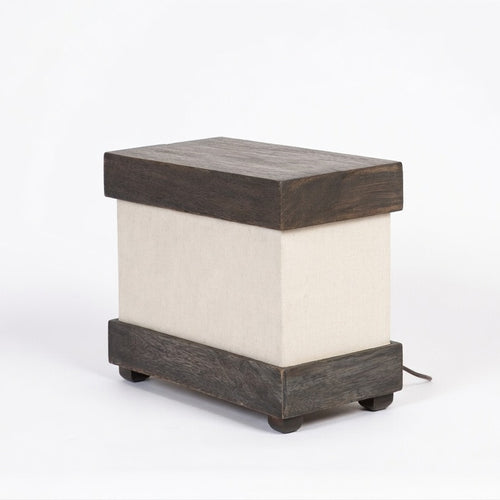 Rectangular Black Wooden Finish Table Lamp