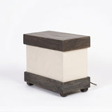 Rectangular Black Wooden Finish Table Lamp