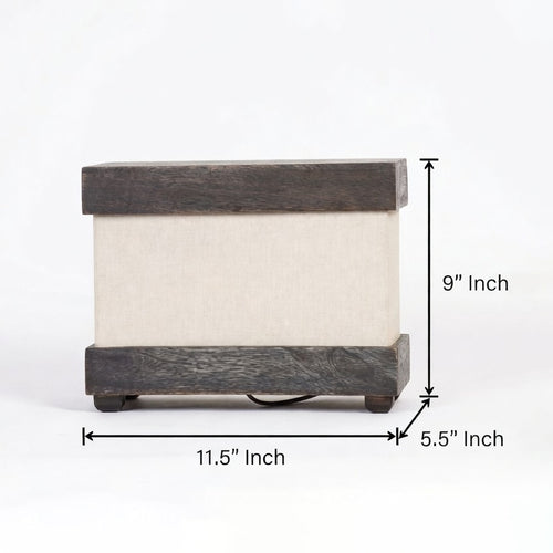 Rectangular Black Wooden Finish Table Lamp