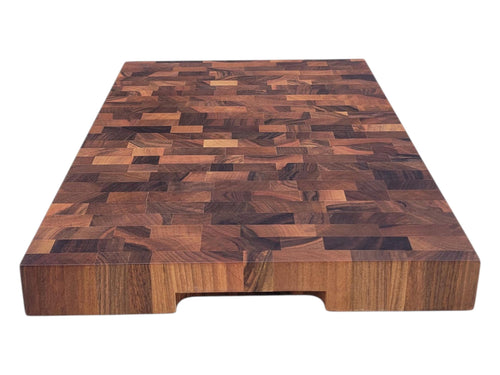 Premium End Grain Wooden Chopping Board | Heavy Duty Butcher Block Cutting Board for Kitchen | Handmade Wooden Cutting Board
