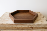 Hexagonal Wooden Serving Tray/Walnut Shade Wooden Tray (Set of 3)