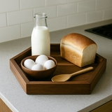 Hexagonal Wooden Serving Tray/Walnut Shade Wooden Tray (Set of 3)