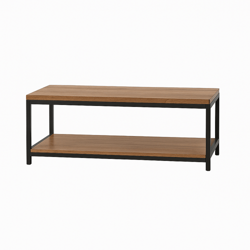 Semi-closed Rectangular Wooden & Metal Center Table