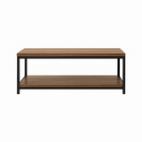 Semi-closed Rectangular Wooden & Metal Center Table