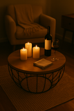 Closed Cup Design Wooden and Metal Coffee Table