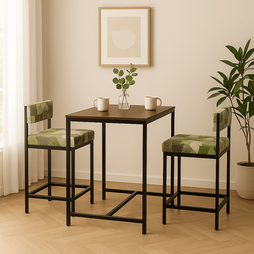 Wood and Metal 2 Seater Dining Table