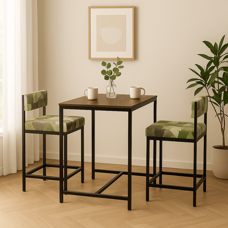 Wood and Metal 2 Seater Dining Table