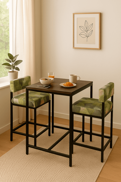 Wood and Metal 2 Seater Dining Table