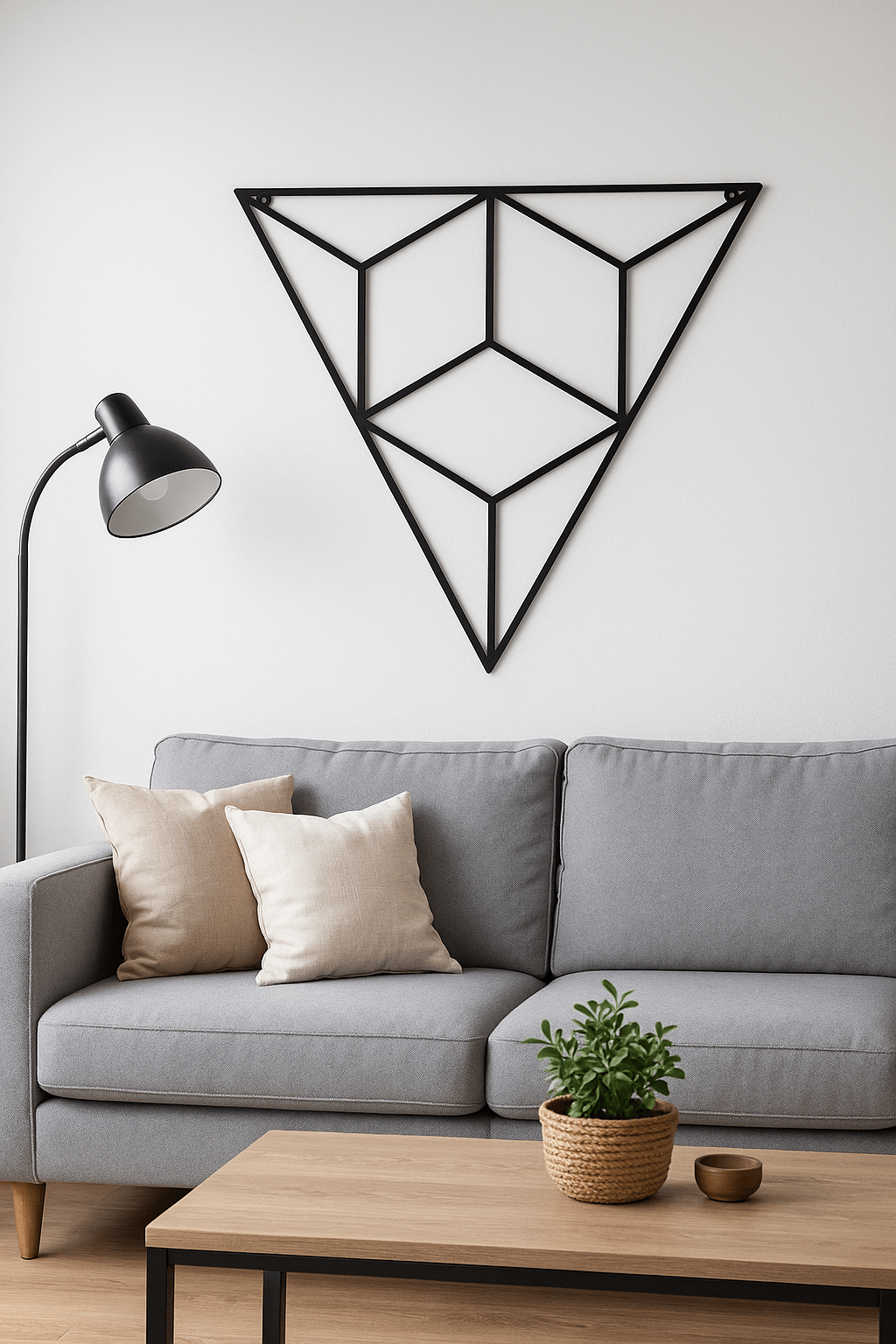 Triangle shape metal wall art