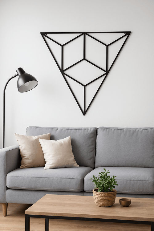 Triangle shape metal wall art