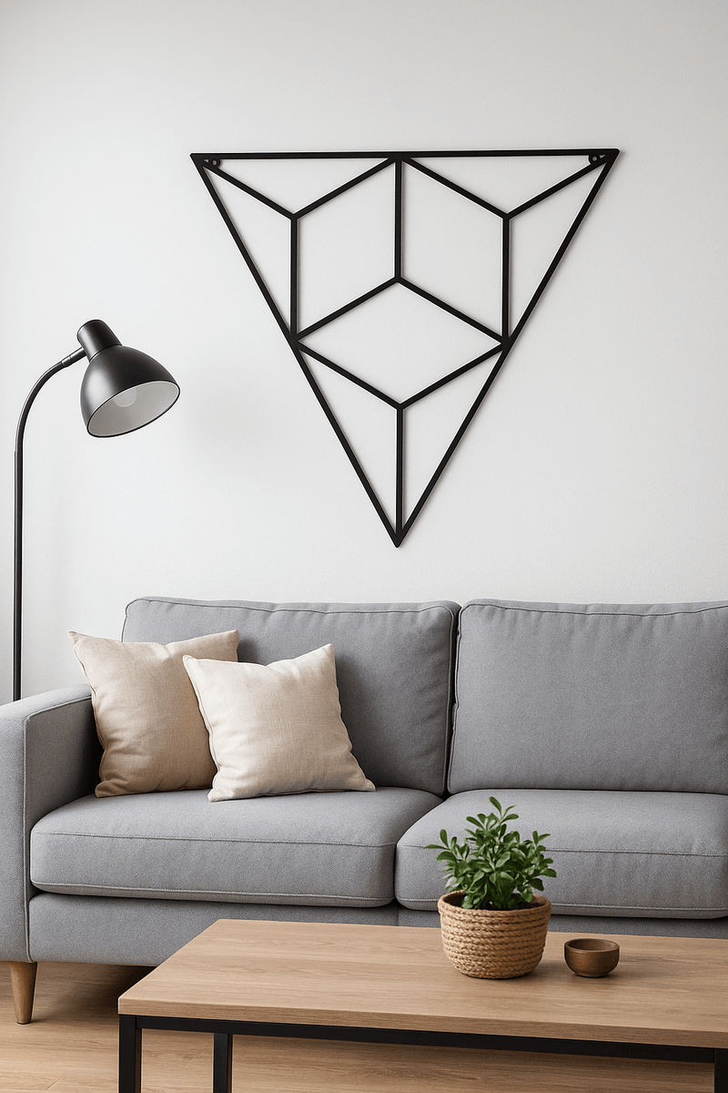 Triangle shape metal wall art