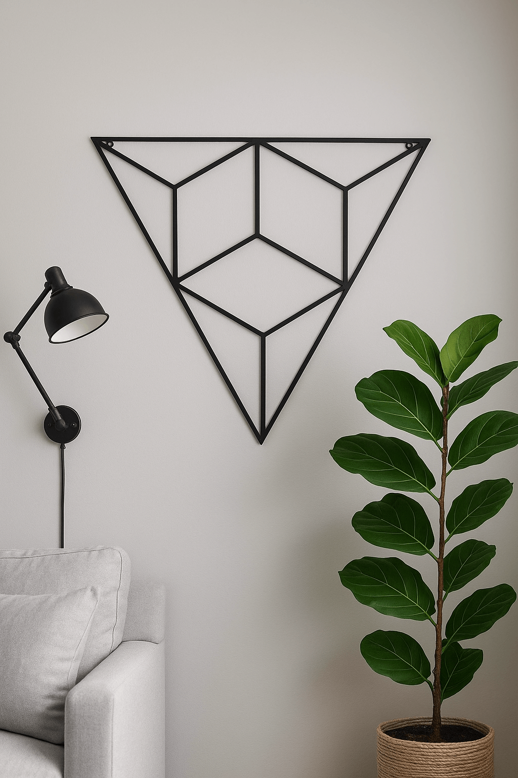 Triangle shape metal wall art