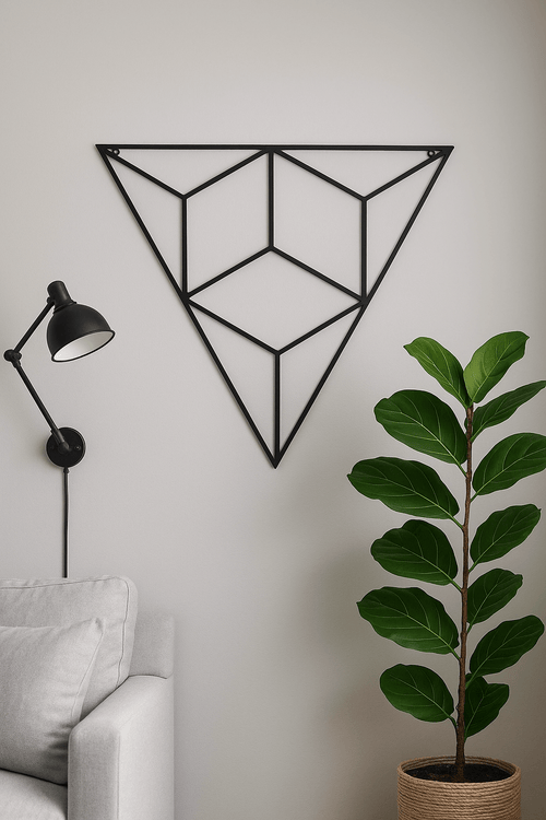 Triangle shape metal wall art