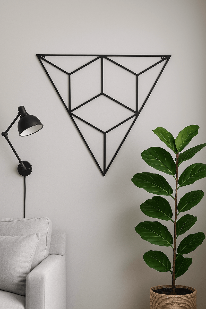 Triangle shape metal wall art