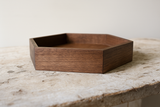 Hexagonal Wooden Serving Tray/Walnut Shade Wooden Tray (Set of 3)