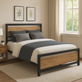 Wood and Metal Double Bed