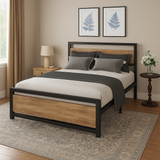 Wood and Metal Double Bed