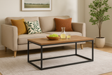 Walnut & Matte Black Shaded Coffee Table