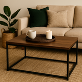 Walnut & Matte Black Shaded Coffee Table