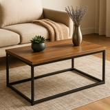 Walnut & Matte Black Shaded Coffee Table
