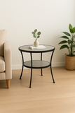 Round  2 tier Metal and Wooden Center Table