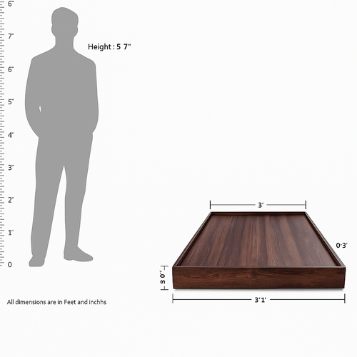 Sheesham Solid Wood Trundle Brown