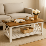 Brown & White Wood Coffee Table
