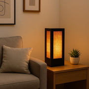 Whispering Weaves Natural Jute Square Lamp