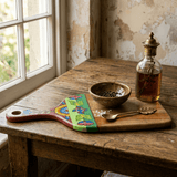 Acacia Wood Hand Painting Chopping Board with Handle