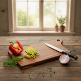 Acacia Wood Brown Textured Designer Cutting Board/ Serving Tray