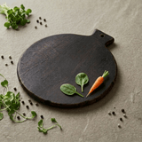 wooden cutting board with handle