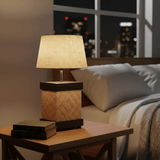 Handcrafted jute table lamp with shade