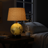 Natural Jute Shade Globe Base Table Lamp