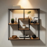 Wood & Metal Modular Wall Shelf