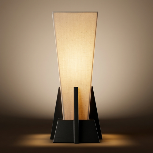 Square Pyramid Off-White Fabric Table Lamp