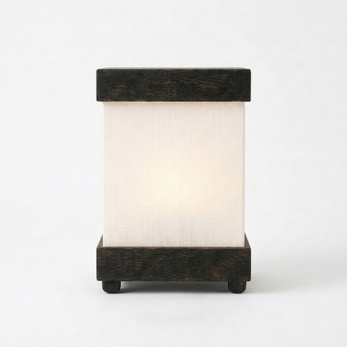 Rectangular Off-White & Black Finish Table Lamp