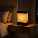 Rectangular Off-White & Black Finish Table Lamp