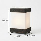 Rectangular Off-White & Black Finish Table Lamp