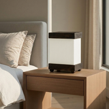 Rectangular Off-White & Black Finish Table Lamp