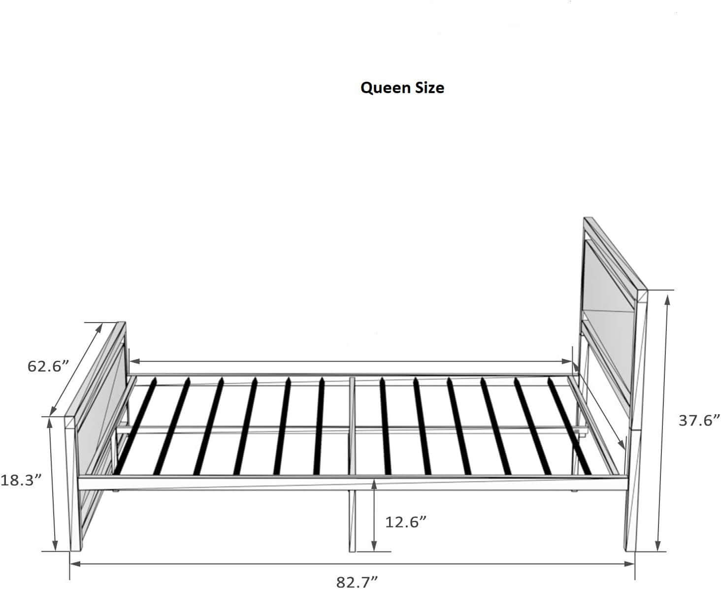 Wood and Metal Double Bed
