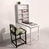 Solid Wood Wall Mount White Distress Study Table - Make in Modern