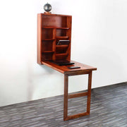 Contemporary Wall Mount Matt Finish Wooden Study Table