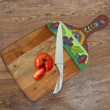 Acacia Wood Hand Painting Chopping Board with Handle - Make in Modern