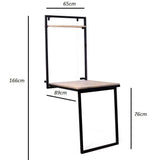 Wood and metal Wall Mount Folding Study Table with Dining Table - Make in Modern