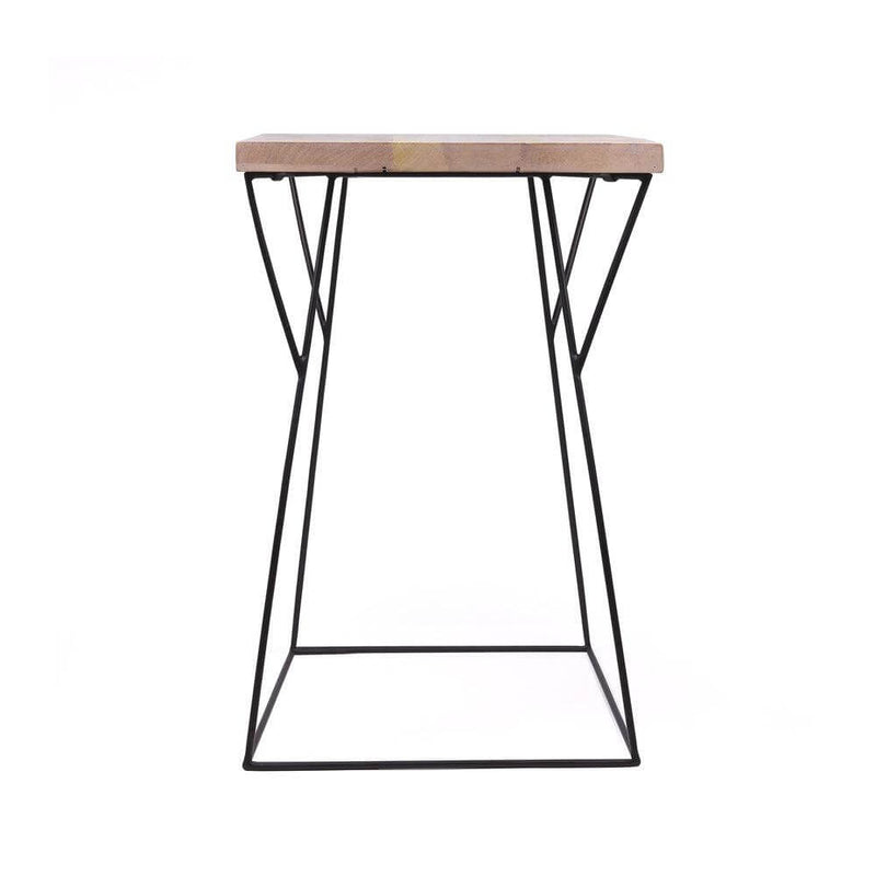 square wood and metal bedside table - Make in Modern