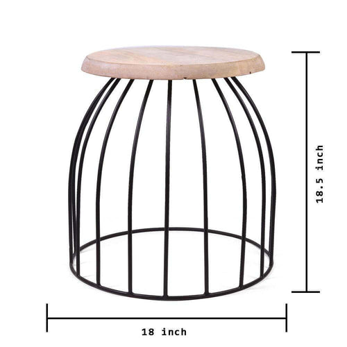 wood and metal half round bedside table - Make in Modern